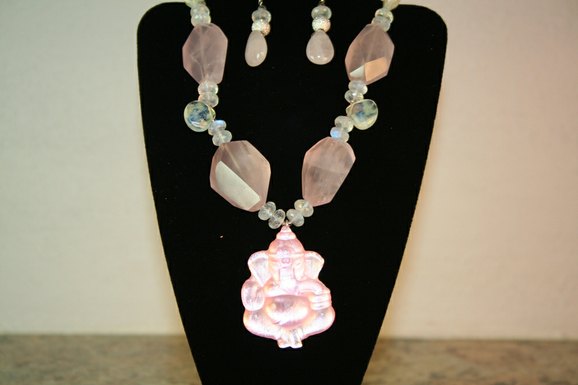 Elegant Necklace with Ganesha Pendant by Hibri Glass at CustomMade.com