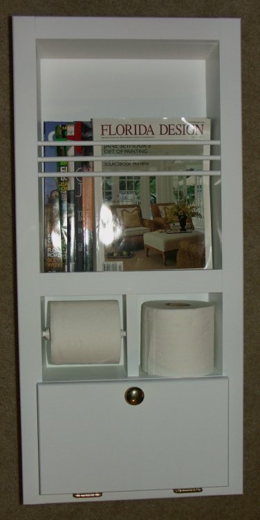 In Wall Magazine Rack Toilet Paper Holder Plus Storage Cubby by WG Wood Products at CustomMade.com