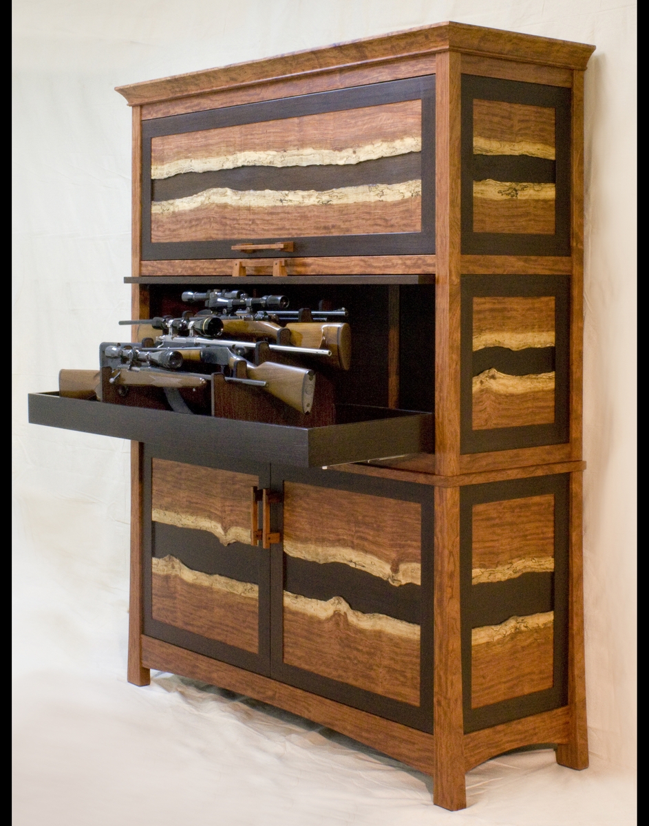Bubinga and Wenge Gun Cabinet by Corlis Woodworks at CustomMade.com