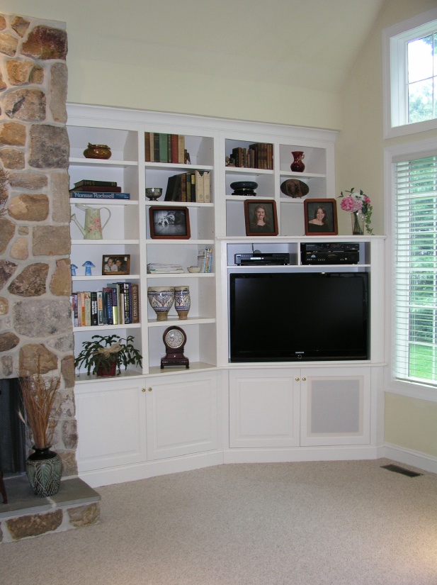 Built-In Corner TV Cabinet by Tony O'Malley Custom Woodworking at CustomMade.com