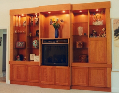 Family Room Entertainment Center in Contemporary Style by Artisan Woodworking at CustomMade.com