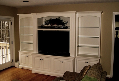 Built-in Wall Unit for Widescreen TV in Traditional Style by Artisan Woodworking at CustomMade.com