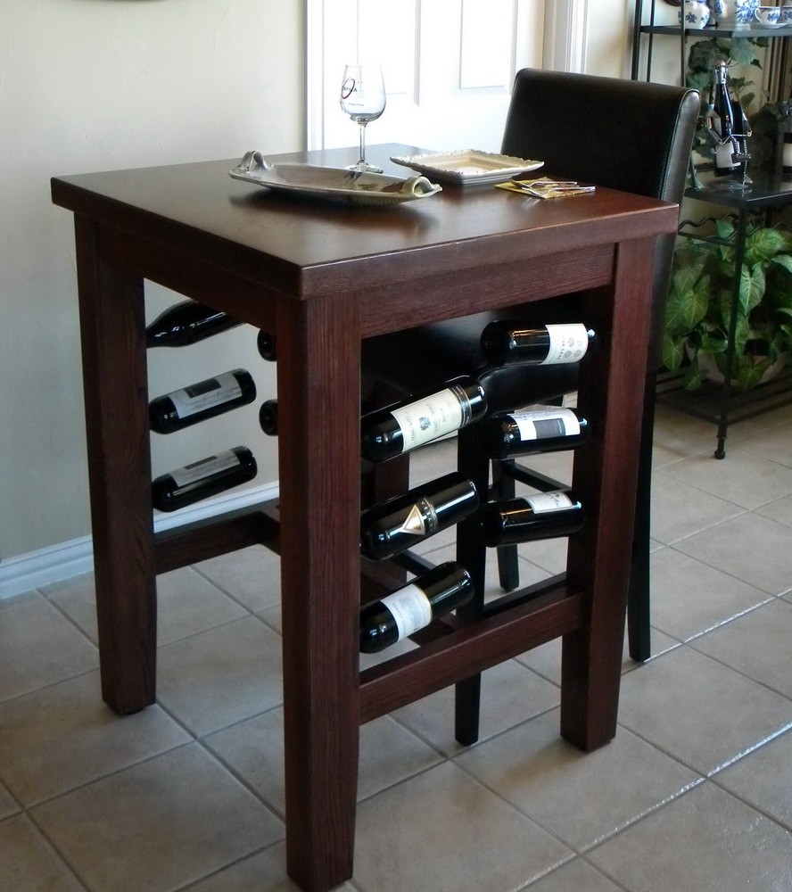 Brinkman Pub Table with Wine Storage by North Texas Wood Works at CustomMade.com