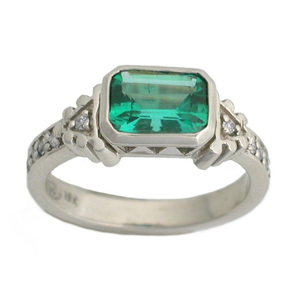 Emerald Art Deco Ring by Rona Fisher Jewelry Design at CustomMade.com