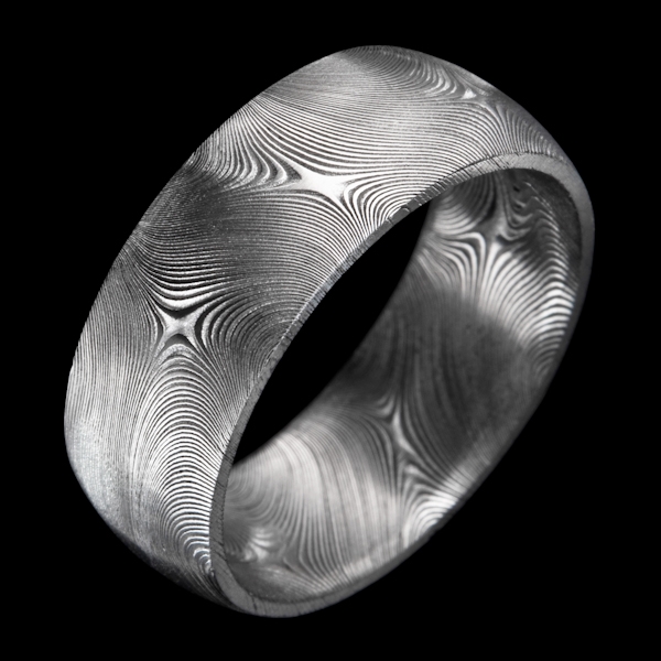 Starlight Damascus Stainless Steel Men's Wedding Ring The Esentials Collection by Andrew Nyce Designs at CustomMade.com
