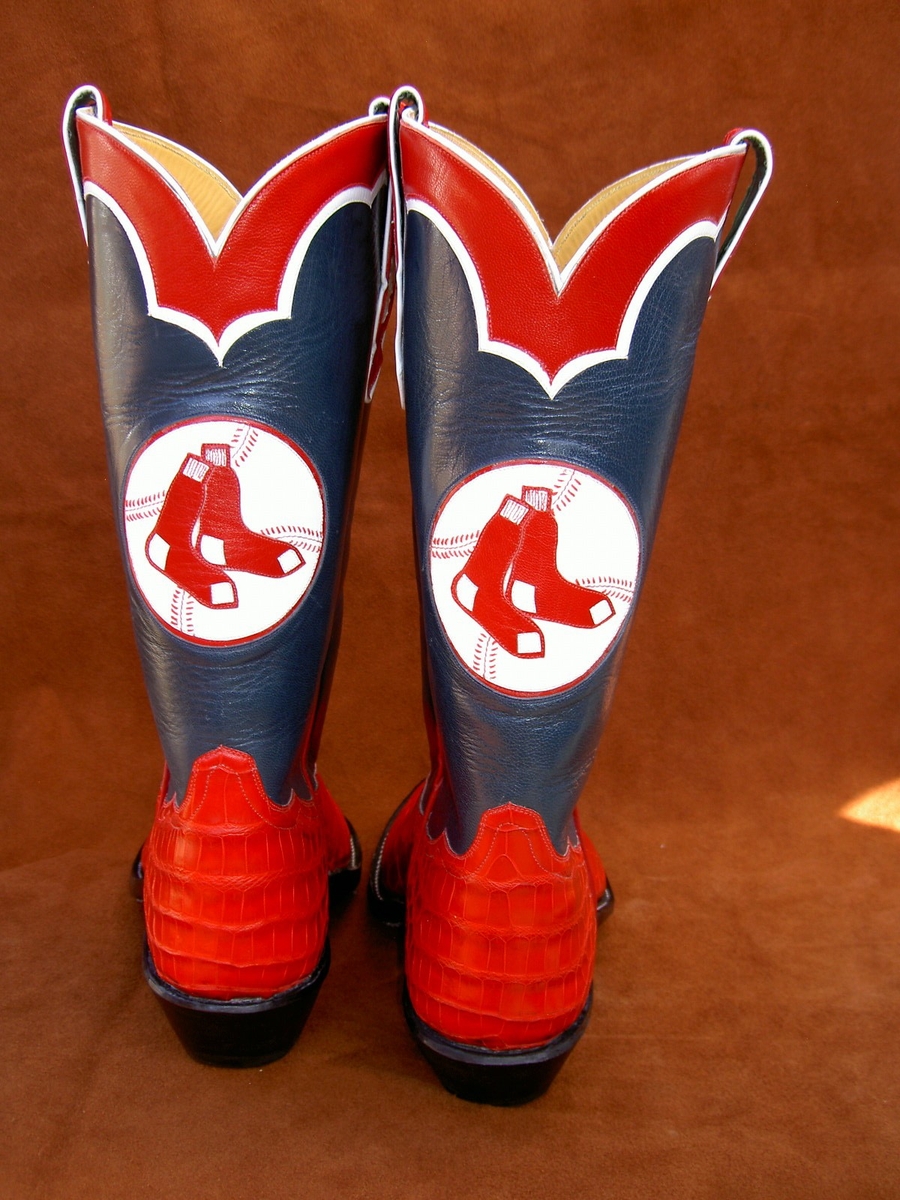 Bosten Red Sox Boots with Logos from the 60s by Ghost Rider Boots at CustomMade.com
